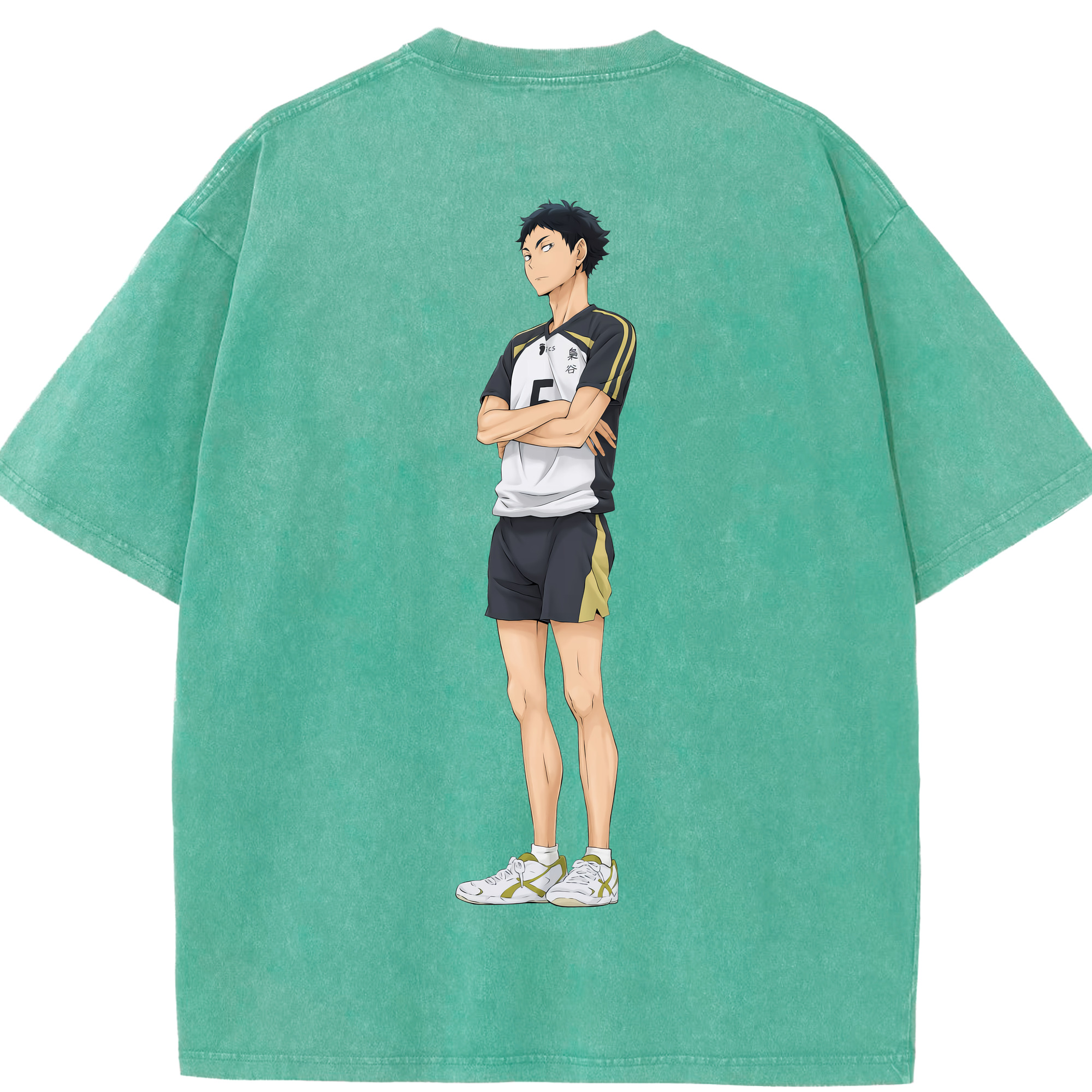 （画像用） ハイキュー!! Haikyu!! 綿100% ヴィンテージ風 半袖Tシャツ（背面プリント）